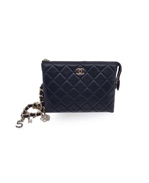 CHANEL Pochette in Tela Col. Nero Coco Charms S