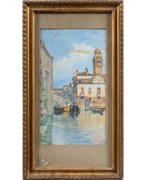 Alberto Prosdocimi (Venezia 1852 - Venezia 1925) - Scorcio di Venezia.