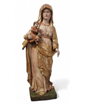 Madonna con Bambino, scultura in legno