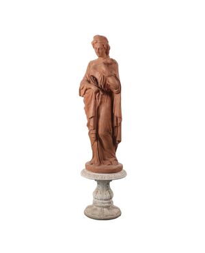 Statua Allegoria della Prudenza Statua in Terracotta