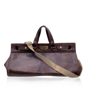 OTHER BRAND Borsa da Viaggio Vintage in Tela Col. Marrone L