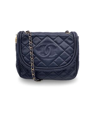 CHANEL Borsa a Tracolla Vintage in Pelle Col. Blu S