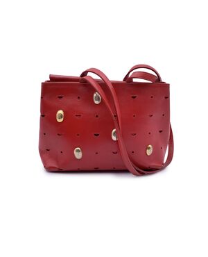 CERRUTI Borsa Shopper Vintage in Pelle Col. Rosso M