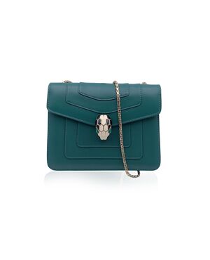 BVLGARI Borsa a Tracolla in Pelle Col. Verde Serpenti S