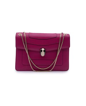 BVLGARI Borsa a Tracolla in Pelle Col. Rosa Serpenti M