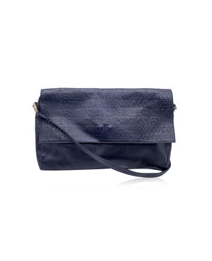 ENRICO COVERI Borsa a Tracolla Vintage in Pelle Col. Blu M