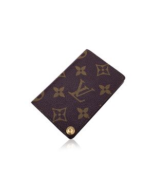 LOUIS VUITTON Accessorio Vintage in Tela Col. Marrone Porte Carte Pression S