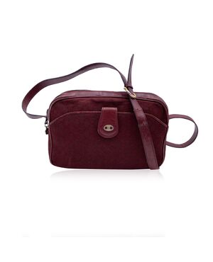 CELINE Borsa a Tracolla Vintage in Tela Col. Bordeaux M