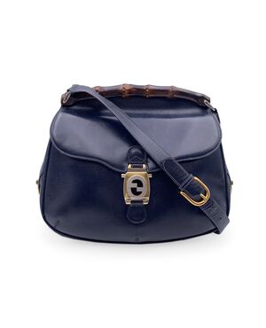 GUCCI Borsa a Tracolla Vintage in Pelle Col. Blu M