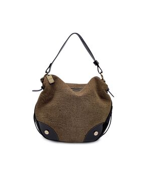 BORBONESE Borsa Hobo in Camoscio Col. Marrone M