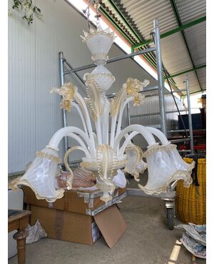 Elegante lampadario in vetro di Murano - Diametro 80 x H 90 cm - Venezia