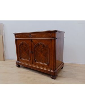 Credenza umbertina in noce - fine 800 - cassettiera -credenzina- cassettone