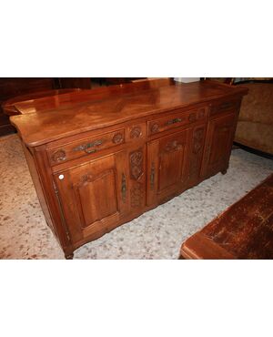 Grande Credenza Provenzale di fine 1800 a 3 Porte in Legno di rovere