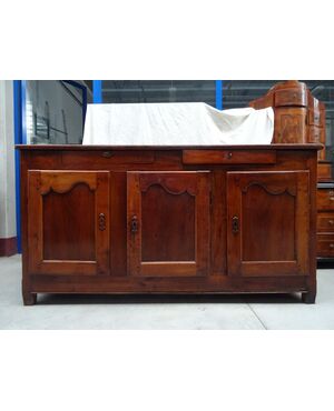 Credenza a tre porte Luigi XVI fine 1700 in noce massello Francia