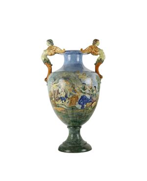 Grande Anfora in Maiolica Manifattura Castelli Italia Primi '900