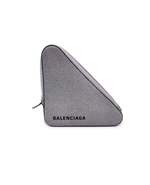 BALENCIAGA Pochette in Tela Col. Argento Triangle S