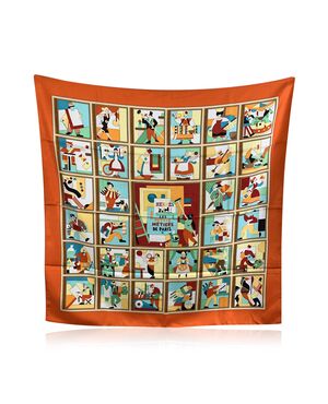 HERMES Foulard in Seta Col. Arancione Carre 90