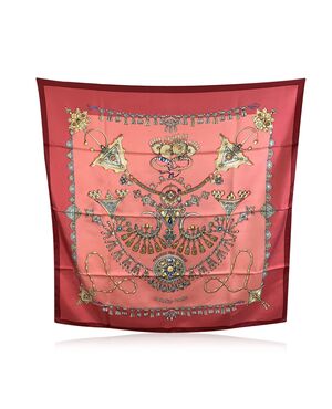 HERMES Foulard Vintage in Seta Col. Rosa Carre 90