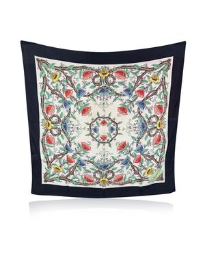 GUCCI Foulard Vintage in Seta Col. Blu Flora