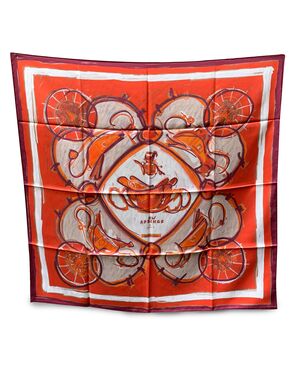 HERMES Foulard in Seta Col. Rosso Carre 90