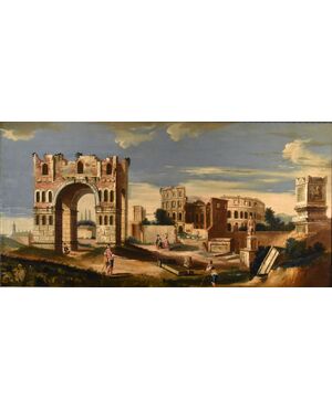 Capriccio architettonico con antiche rovine classiche, Jacopo Fabris (Venezia, 1689 - 1761)