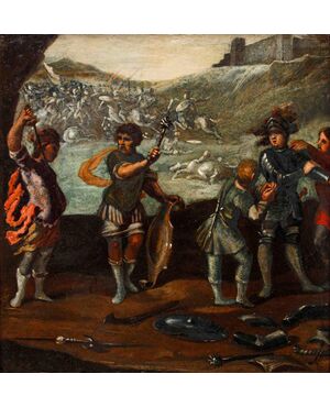 Francesco Montelatici detto Cecco Bravo (Firenze, 15 novembre 1601 – Innsbruck, dicembre 1661), attr., Vestizione di un cavaliere prima della battaglia