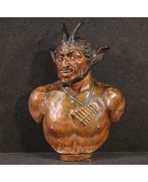 French terracotta sculpture from the 19th century, the God Pan