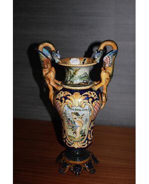 Vaso anfora in Porcellana Ginori a Doccia Firenze fine 1700 Maiolica