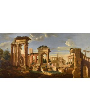 Capriccio architettonico con rovine classiche dell’Antica Roma, Jacob Fabris (Venezia, 1689 - 1761)