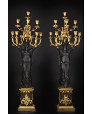 Coppia di candelabri stile Impero