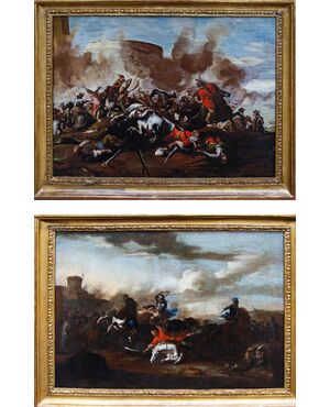 Scuola napoletana del XVII secolo, Scene di battaglia tra cristiani e turchi