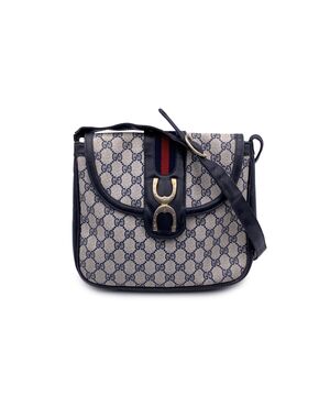 GUCCI Borsa a Tracolla Vintage in Tela Col. Blu Ophidia M