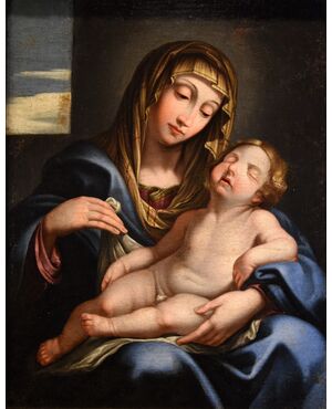 Madonna con il bambino dormiente, Giovan Battista Salvi detto "il Sassoferrato" (1609 - 1685) Cerchia/bottega