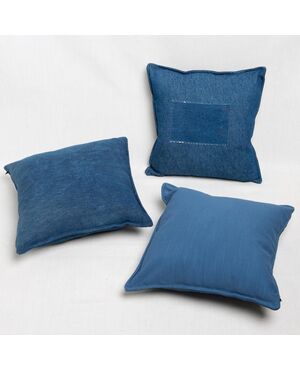 Set di tre cuscini "casual" in blue-jeans - B/2442.