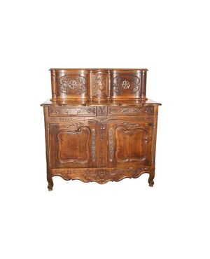 Credenza doppio corpo provenzale di fine 1800 in noce