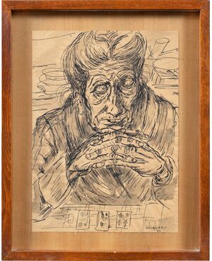 Giuseppe Migneco (Messina 1903 - Milano 1997) - La cartomante. 