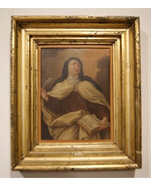 Olio su rame "Santa Teresa d'Avila" dei primi anni del 1800