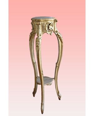 Tavolino alto Porta piante dorato foglia oro francese stile Luigi XV del 1800