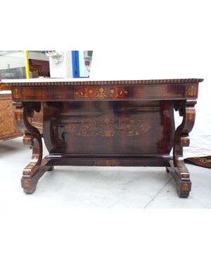 Console Carlo X 1820 palissandro intarsiata acero Napoli da restaurare