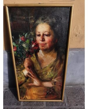 Signora con fiori