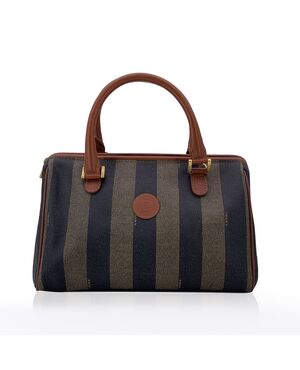 FENDI Borsa a Mano Vintage in Tela Col. Marrone Forever Bauletto S