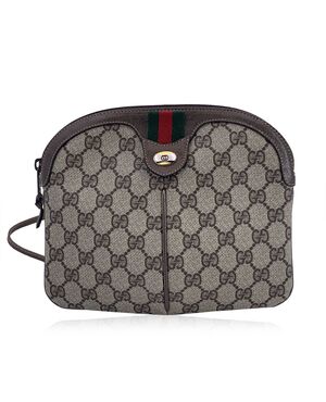 GUCCI Borsa a Tracolla Vintage in Tela Col. Marrone Ophidia S