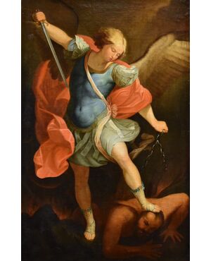 L’Arcangelo Michele, Guido Reni (Bologna 1575 - 1642) Bottega/Seguace di