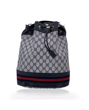 GUCCI Borsa a Tracolla Vintage in Tela Col. Blu Ophidia M