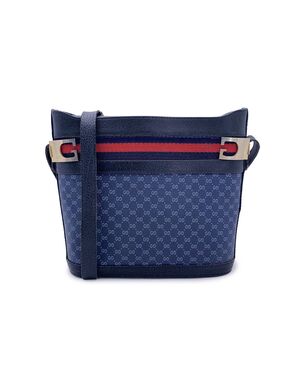 GUCCI Borsa a Tracolla Vintage in Tela Col. Blu Ophidia M