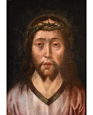 Ecce Homo, Maestro fiammingo del XVI secolo cerchia di Quentin Metsys (Lovanio, 1466 – Anversa, 1530)