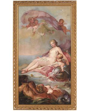 Galatea: Dipinto Scuola del XX Secolo a Olio su Tela 190x102 cm