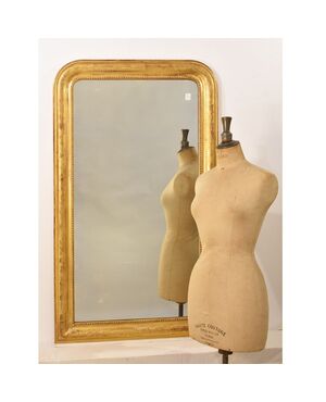 SPECCHIERA  ANTICA DORATA CON FIORI, DORATURA IN FOGLIA  ORO ZECCHINO, SPECCHIO ANTICO LUIGI FILIPPO, XIX SECOLO. (SP180)
