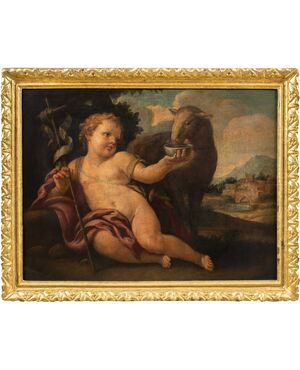 Ciro Ferri (Roma 1634 - 1689) cerchia di - San Giovanni Battista.