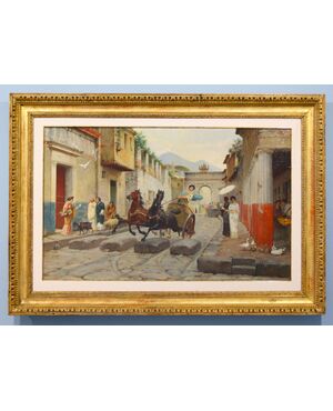 Dipinto di Ettore Forti (XIX-XX secolo) raffigurante "Pompei” 